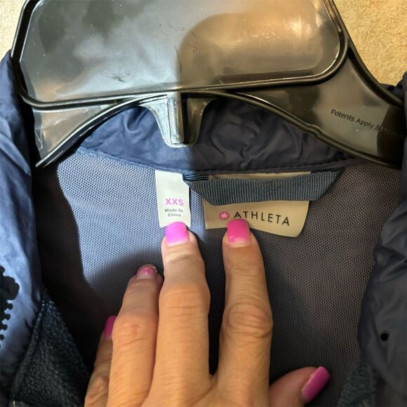 Athleta Rock Springs Quilted Jacket Women’s XXS Blue Hooded Full-Zip - Picture 6 of 7